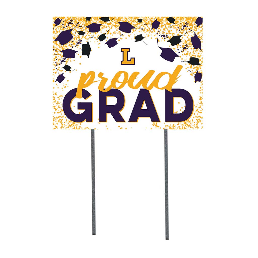 18x24 Lawn Sign Grad with Cap and Confetti Lipscomb Bison