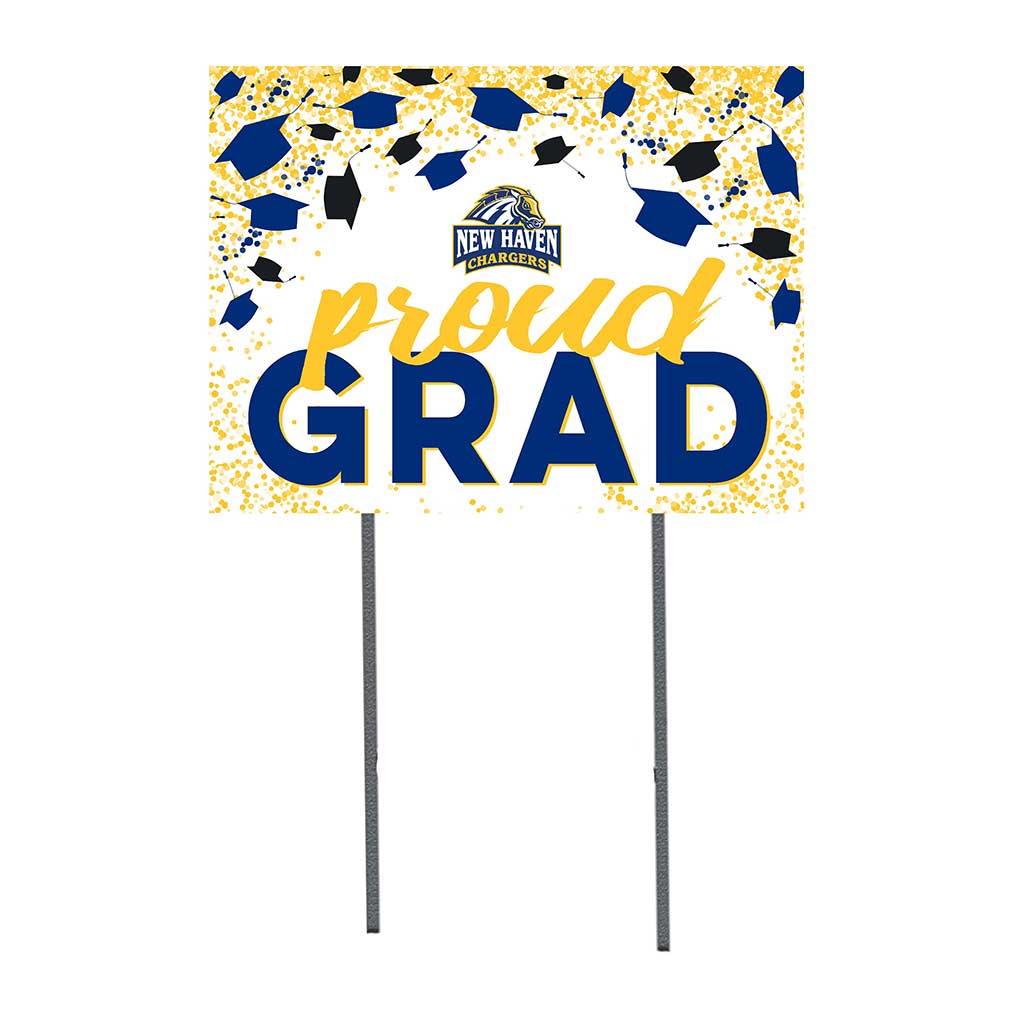 18x24 Lawn Sign Grad with Cap and Confetti New Haven Chargers
