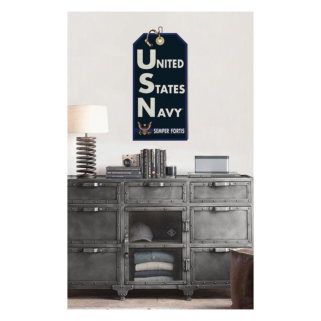Hanging Tag Sign USN Semper Fortis Navy