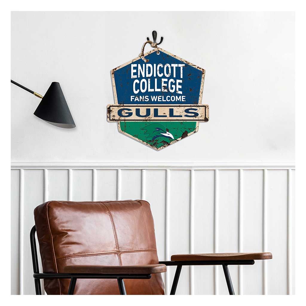 Rustic Badge Fans Welcome Sign Endicott College Gulls