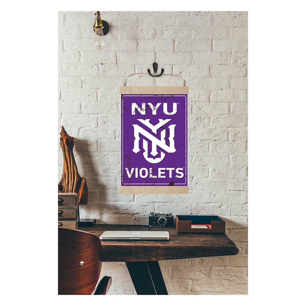 Reversible Banner Sign Faux Rusted New York University Violets