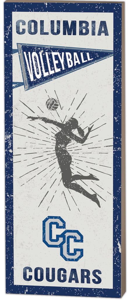 7x18 Vintage Player Columbia College Cougars Volleyball Women