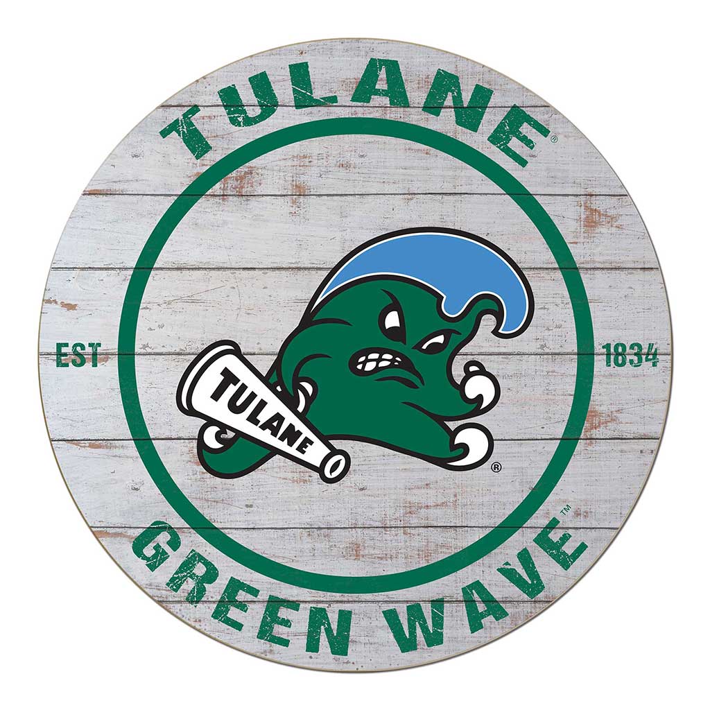 20x20 Weathered Circle Tulane Green Wave