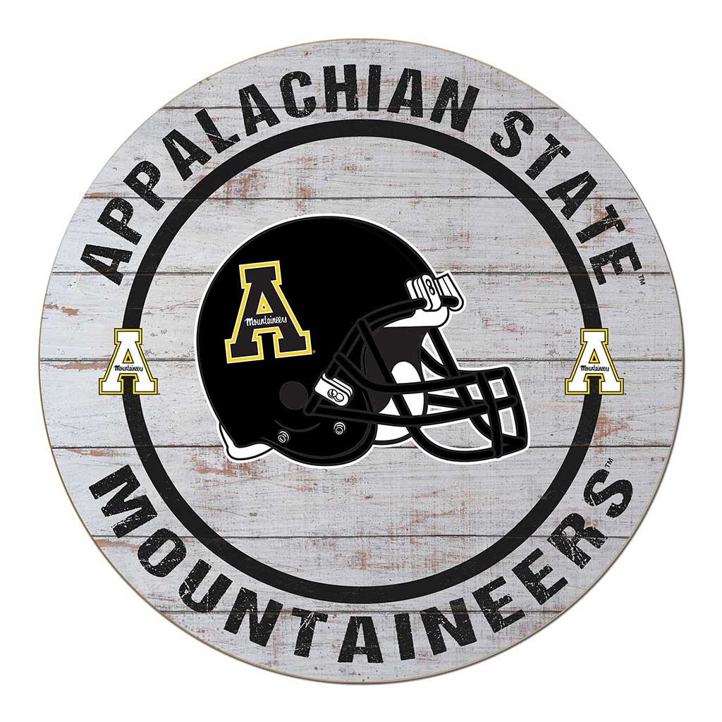 20x20 Weathered Helmet Sign Appalachian State Mountaineers