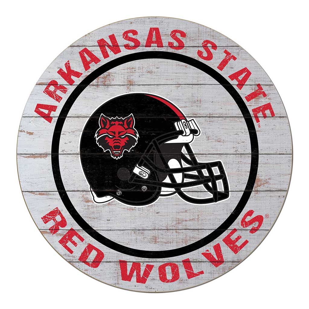 20x20 Weathered Helmet Sign Arkansas State Red Wolves