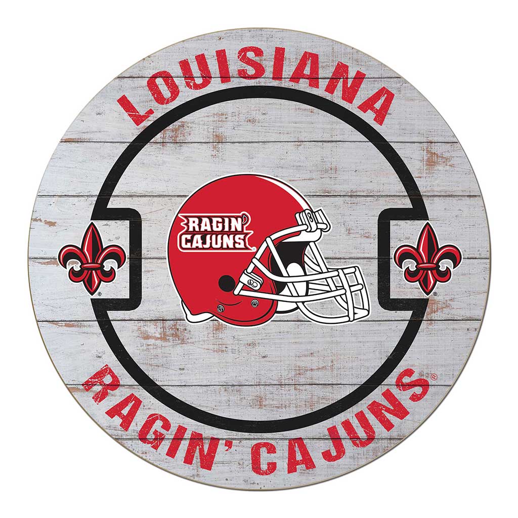 20x20 Weathered Helmet Sign Louisiana State Lafayette Ragin Cajuns