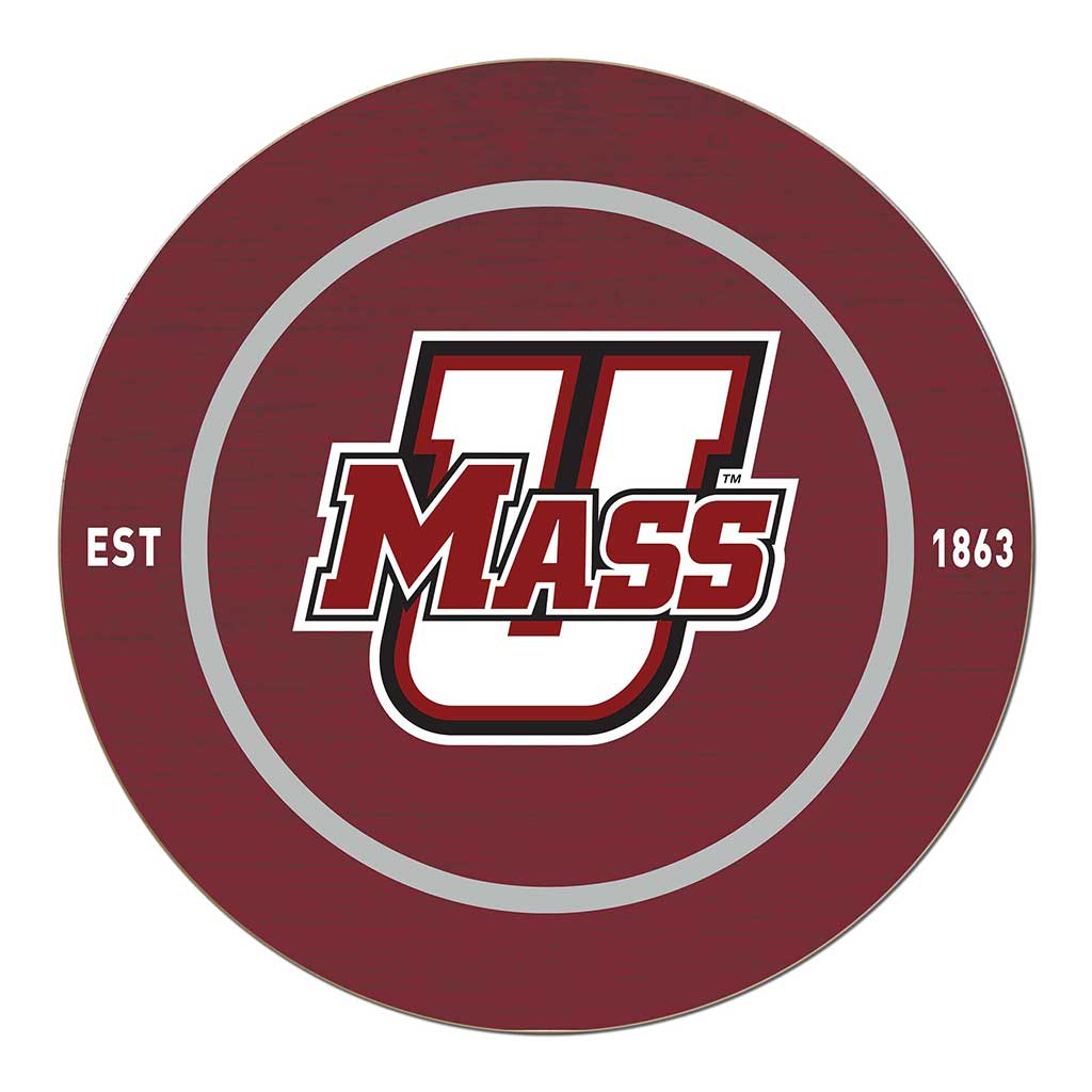 20x20 Weathered Colored Circle Massachusetts (UMASS-Amherst) Minutemen
