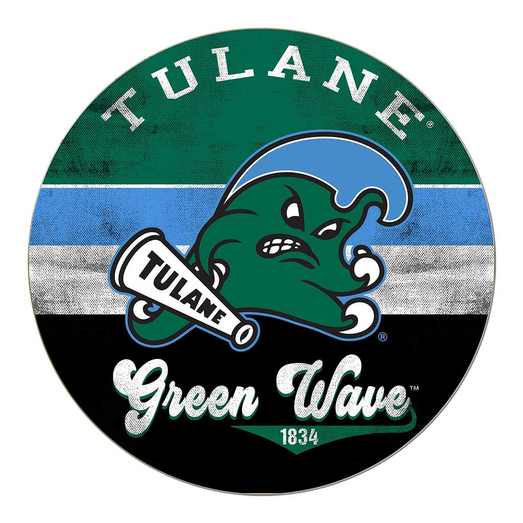 20x20 Circle Retro Multi Color Tulane Green Wave