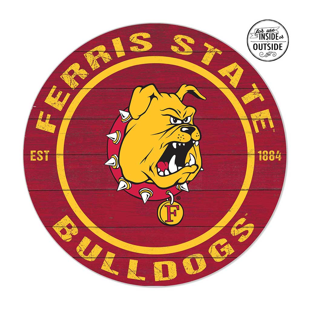 20x20 Indoor Outdoor Colored Circle Ferris State Bulldogs