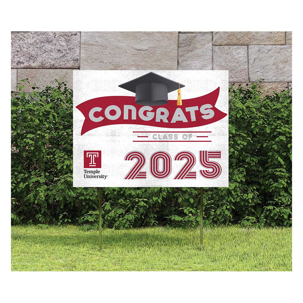 18x24 Temple Owls Class of 2025 Lawn Sign