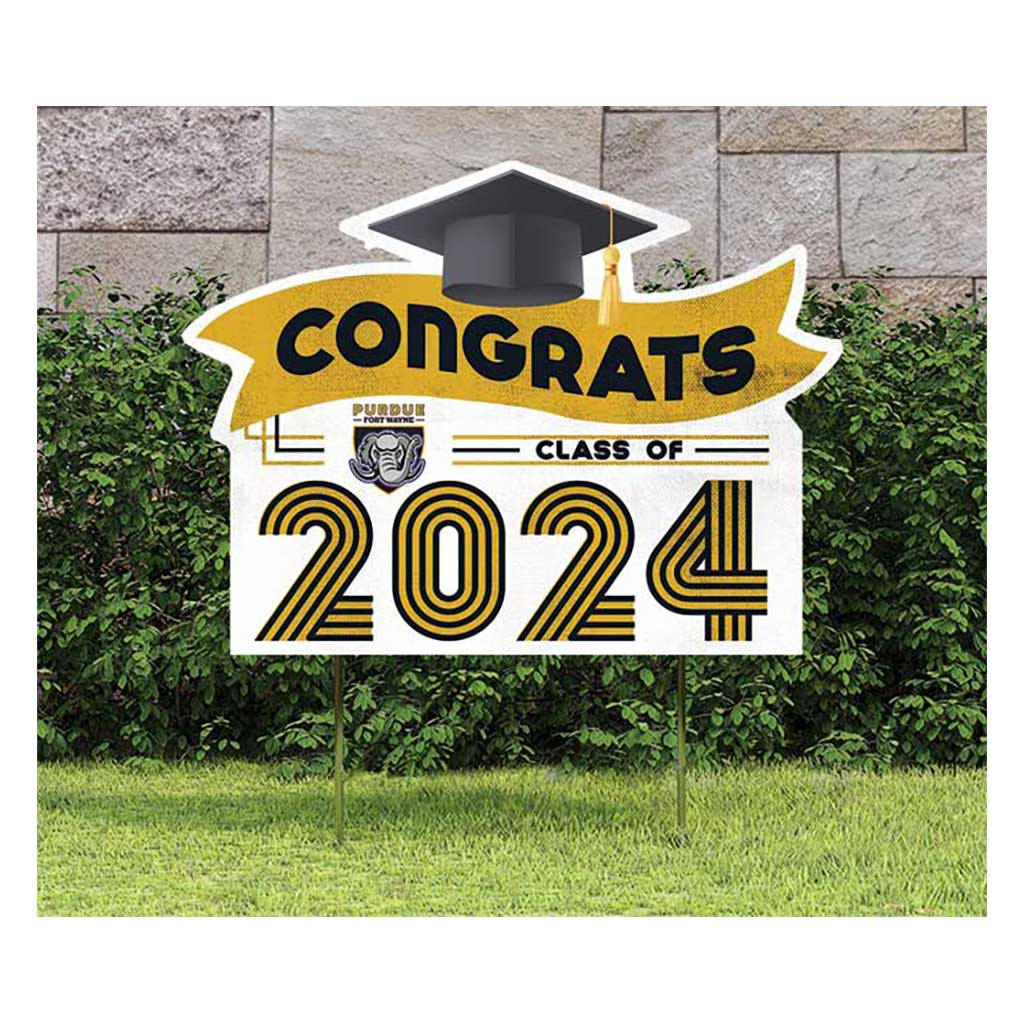 18x24 Congrats Graduation Lawn Sign Purdue Fort Wayne Mastodons