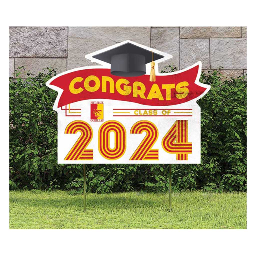 18x24 Congrats Graduation Lawn Sign Pittsburg State University Gorilla