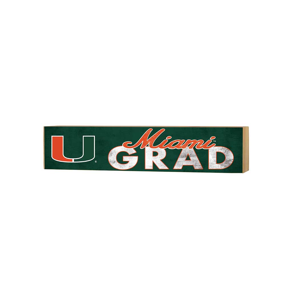 3x13 Miami Hurricanes Grad Block Sign