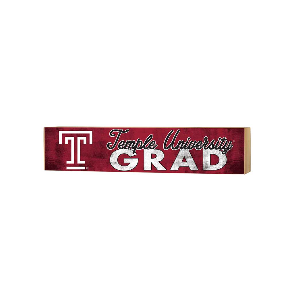 3x13 Temple Owls Grad Block Sign