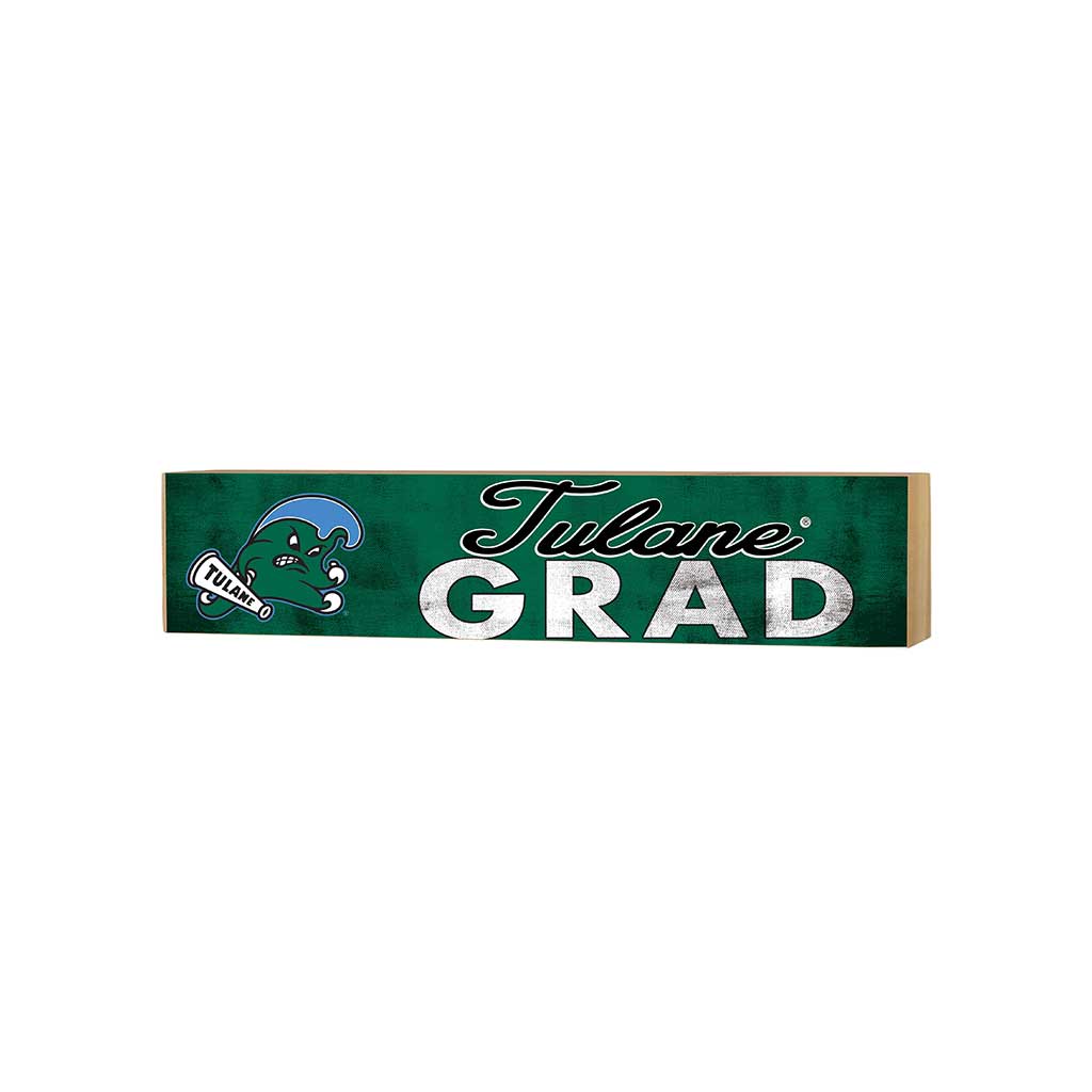 3x13 Tulane Green Wave Grad Block Sign