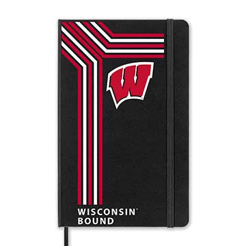 Wisconsin Badgers School Bound Black Ruled Moleskine Notebook