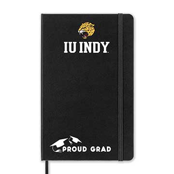 IUPUI Jaguars Proud Grad Black Ruled Moleskine Notebook