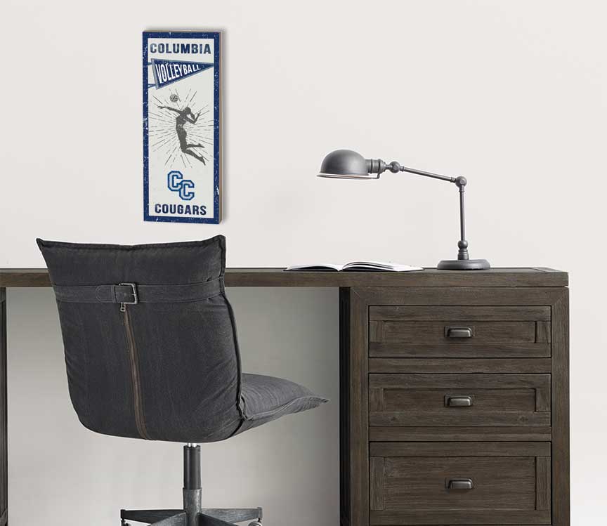 7x18 Vintage Player Columbia College Cougars Volleyball Women