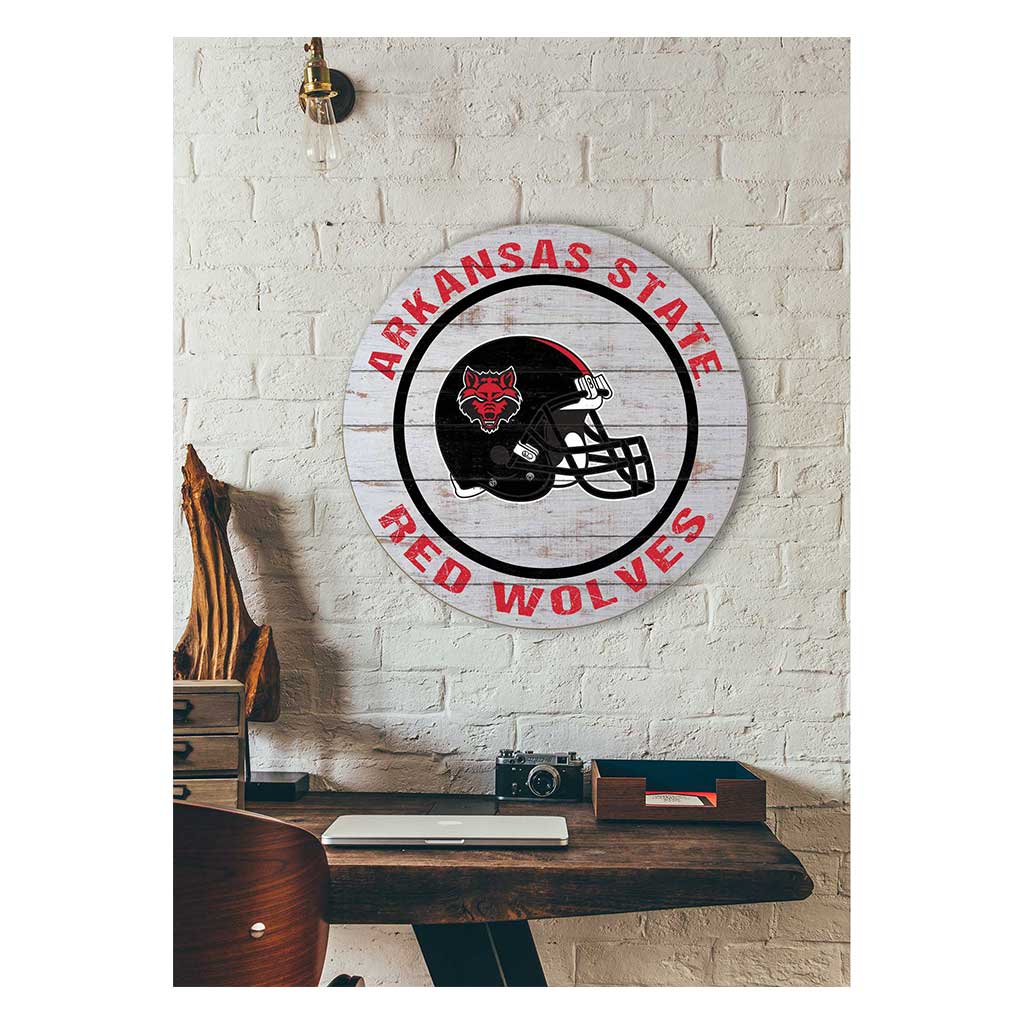 20x20 Weathered Helmet Sign Arkansas State Red Wolves