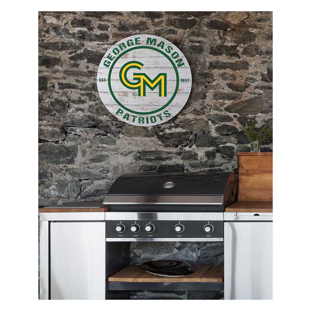 20x20 Indoor Outdoor Weathered Circle George Mason Patriots