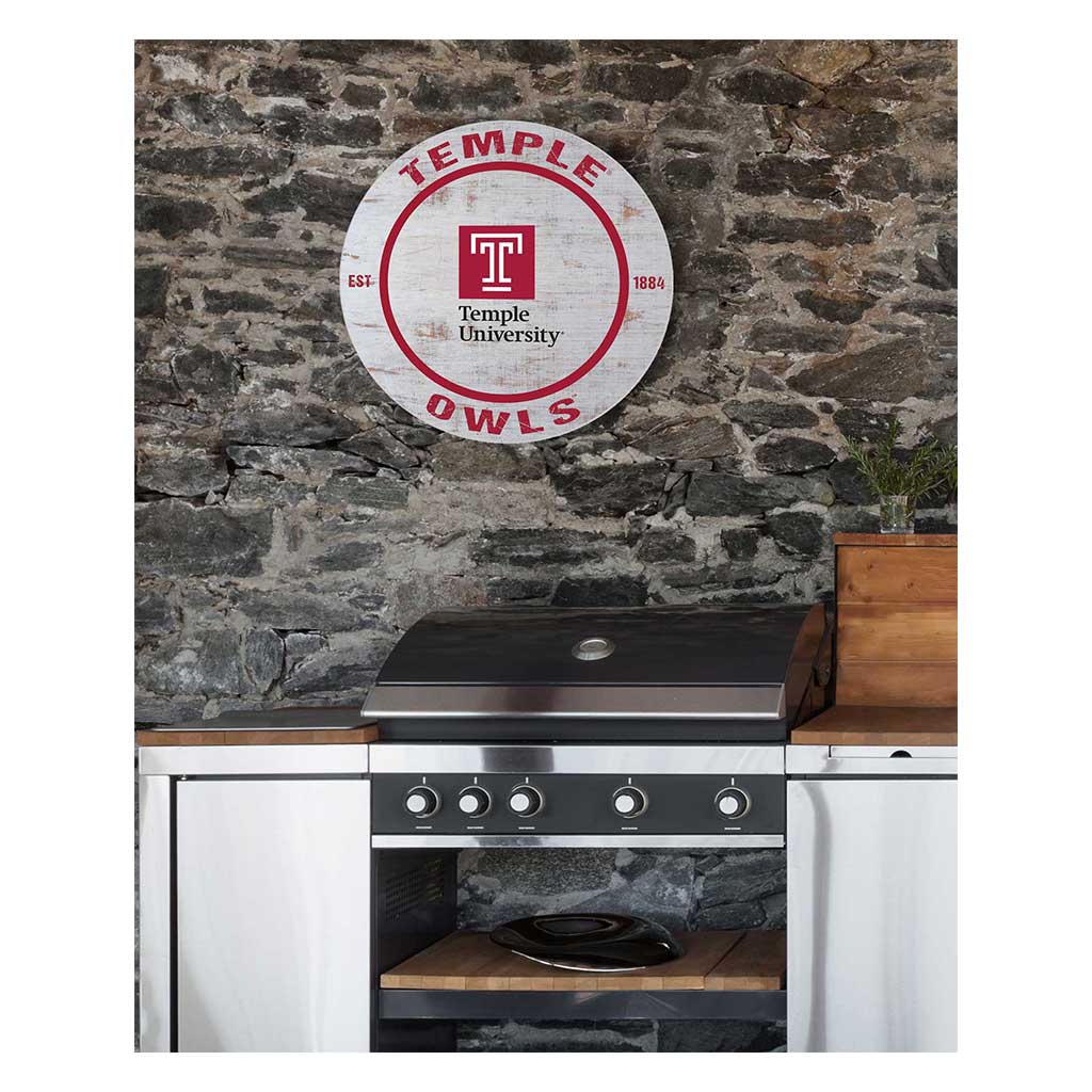 20x20 Indoor Outdoor Weathered Circle Temple Owls