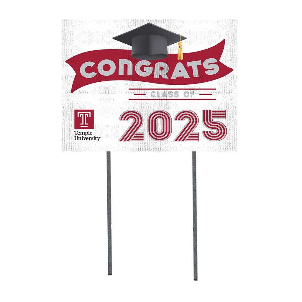 18x24 Temple Owls Class of 2025 Lawn Sign