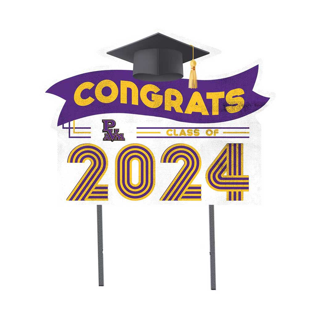 18x24 Congrats Graduation Lawn Sign Prairie View A&M Panthers