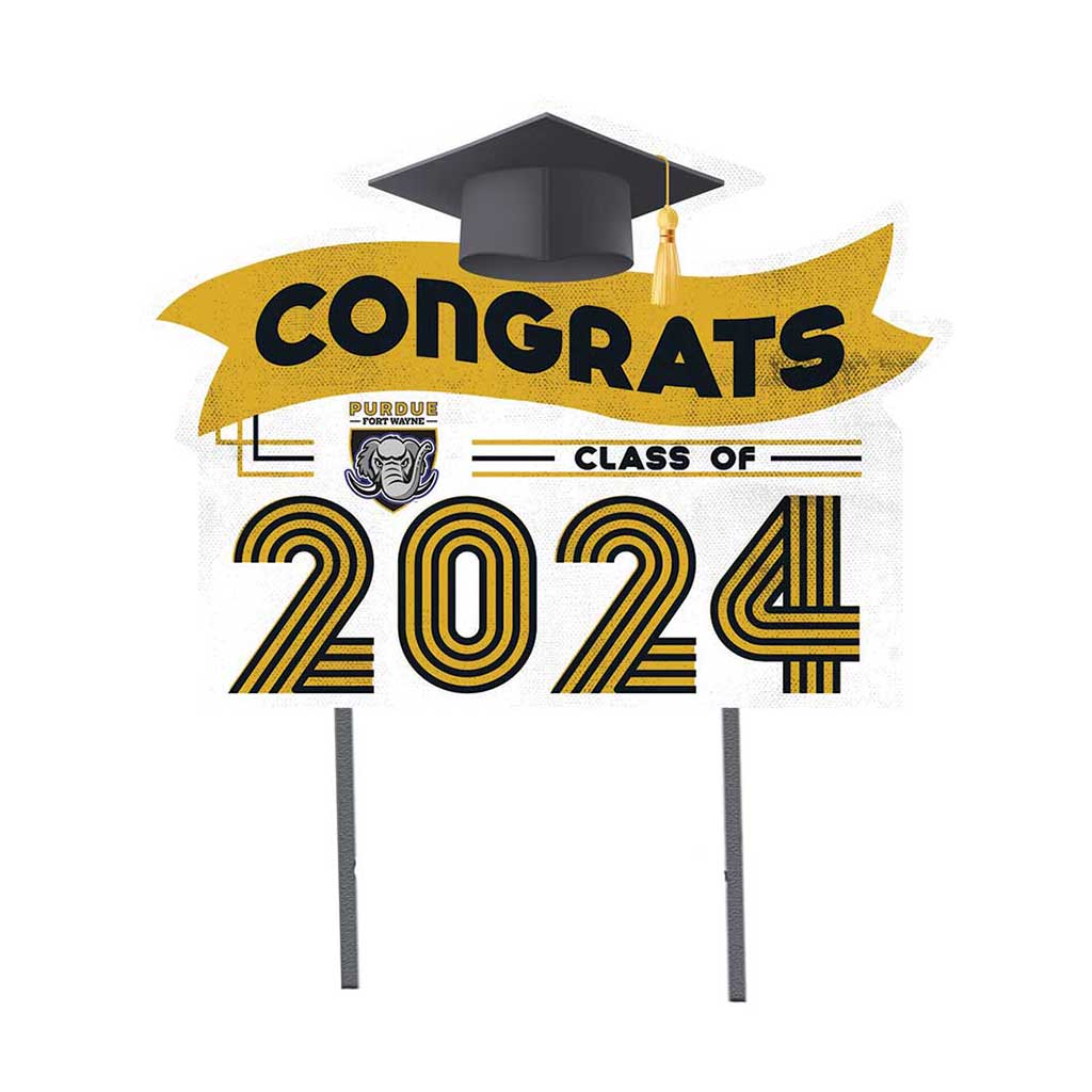 18x24 Congrats Graduation Lawn Sign Purdue Fort Wayne Mastodons