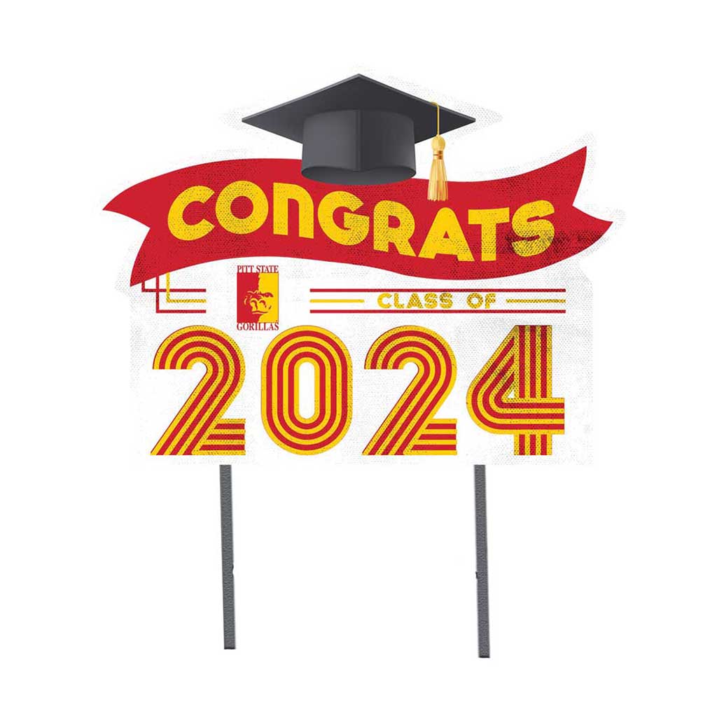 18x24 Congrats Graduation Lawn Sign Pittsburg State University Gorilla