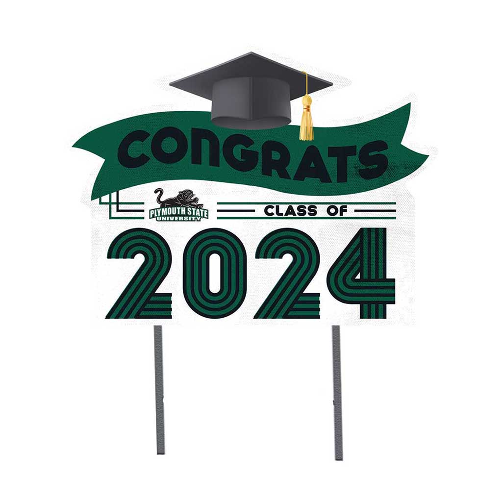 18x24 Congrats Graduation Lawn Sign Plymouth State University Panthers