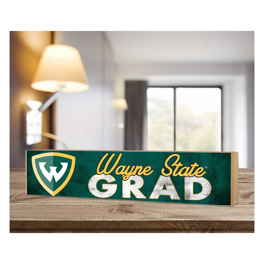 3x13 Wayne State Warriors Grad Block Sign