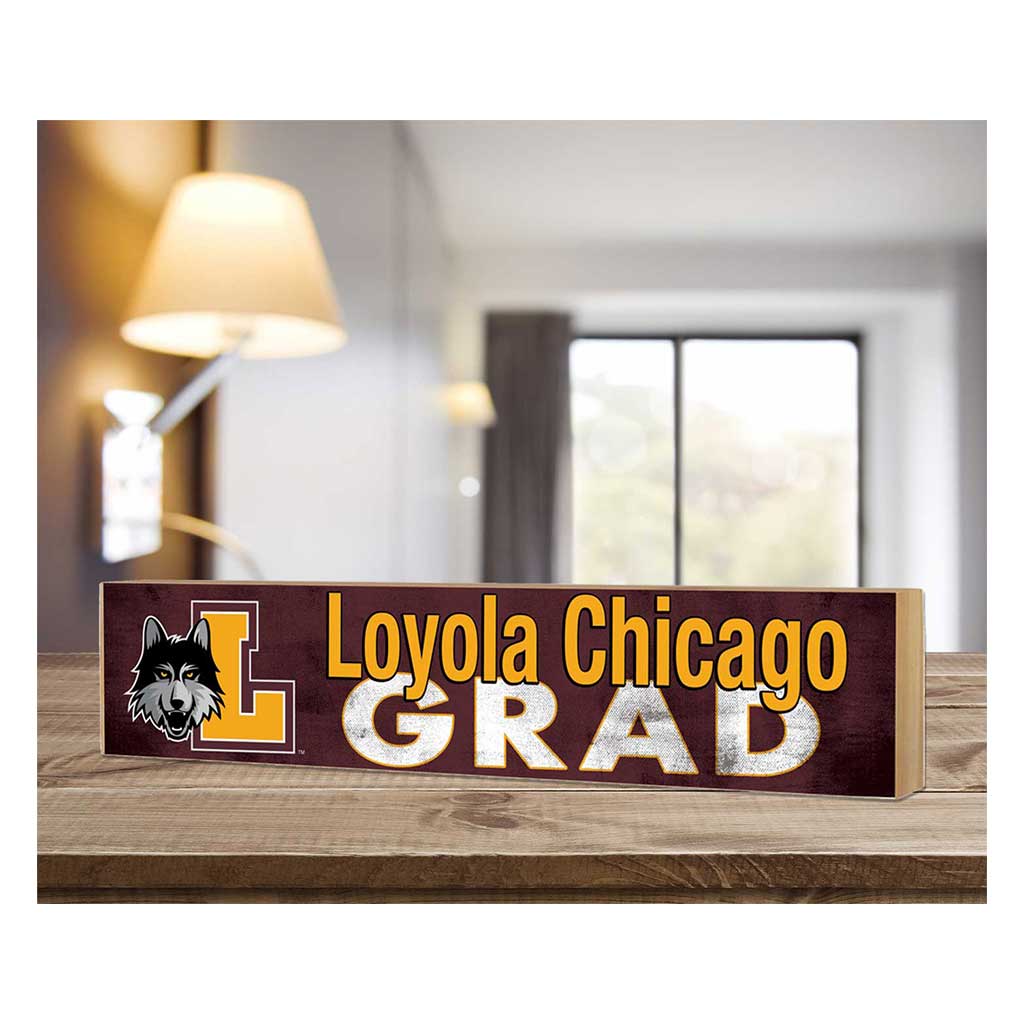 3x13 Loyola Chicago Ramblers Grad Block Sign