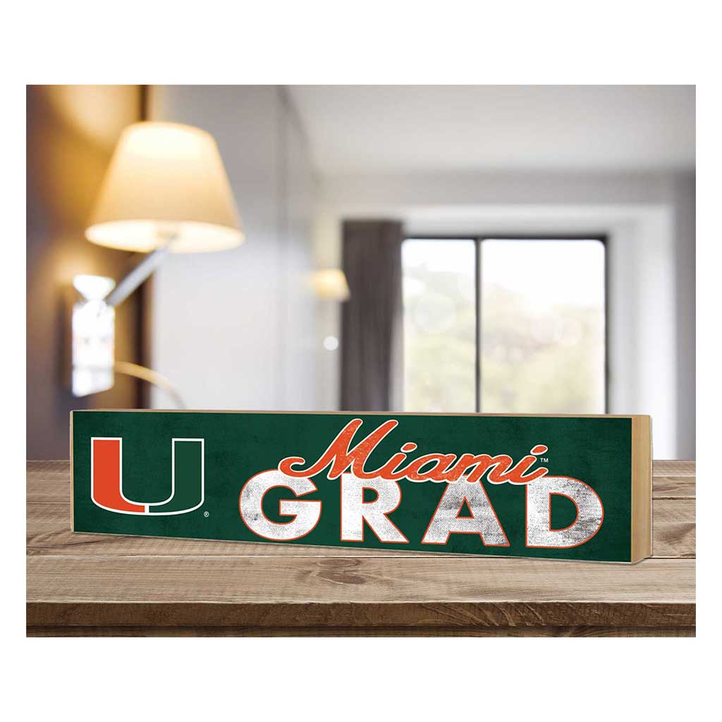 3x13 Miami Hurricanes Grad Block Sign