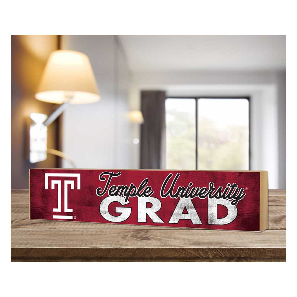 3x13 Temple Owls Grad Block Sign