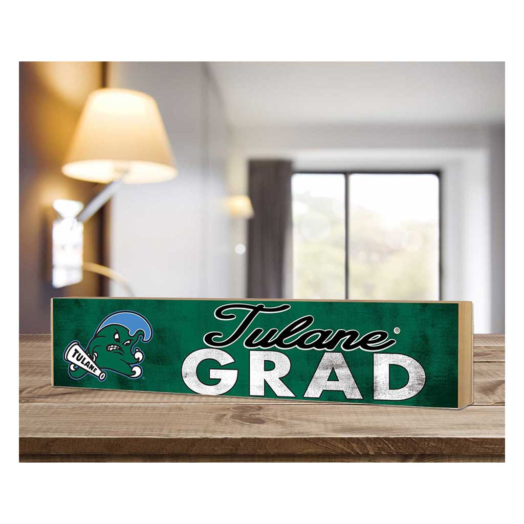 3x13 Tulane Green Wave Grad Block Sign