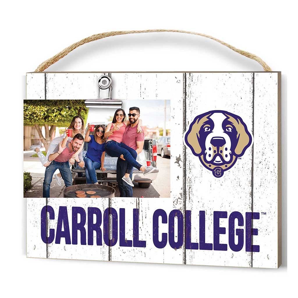 Clip It Weathered Logo Photo Frame Carroll College Fighting Saints