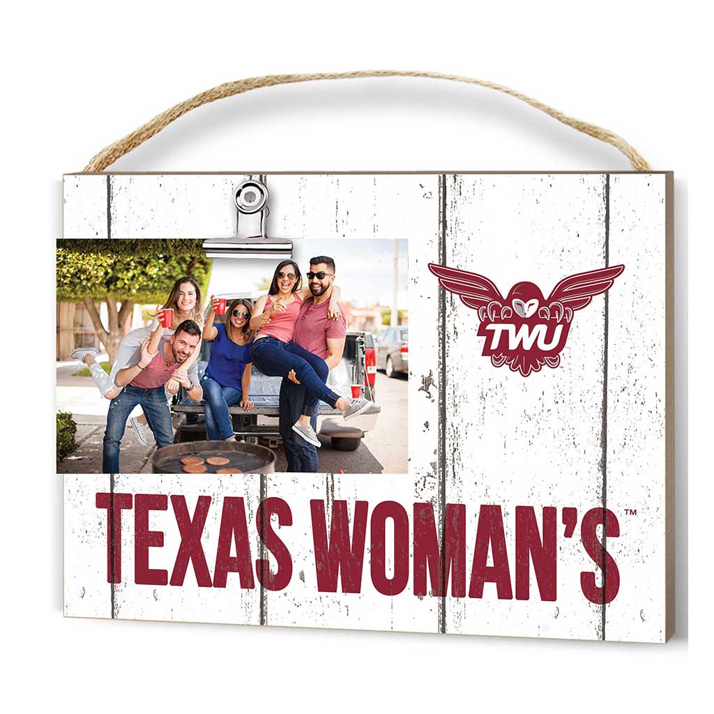 Clip It Weathered Logo Photo Frame Texas Women's University Pioneers
