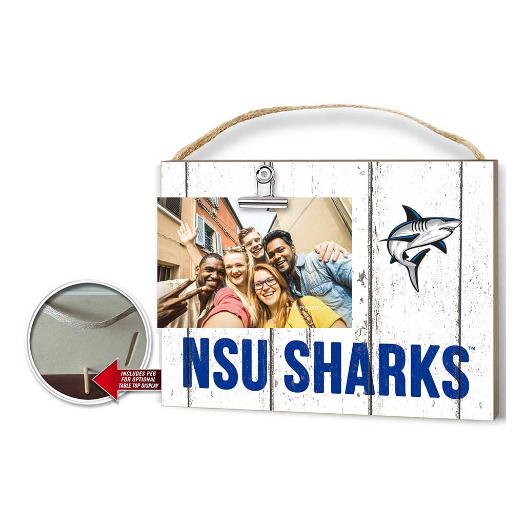 Clip It Weathered Logo Photo Frame Nova Southeastern University Sharks