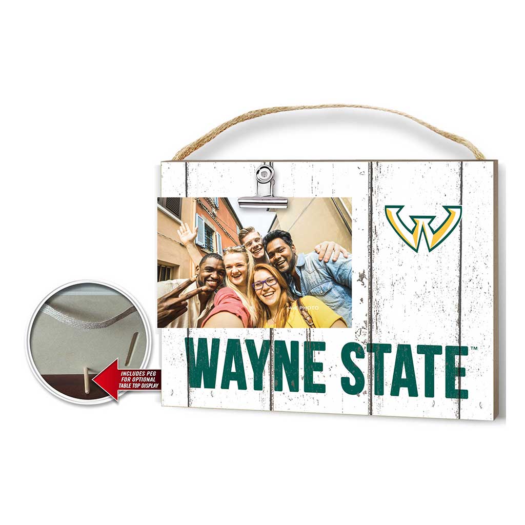 Clip It Weathered Logo Photo Frame Wayne State University Warriors