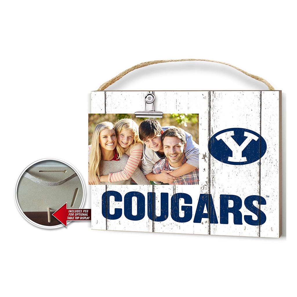 Clip It Weathered Logo Photo Frame Brigham Young Cougars