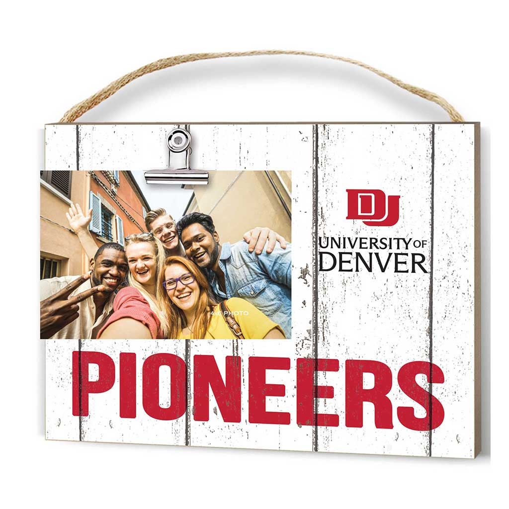 Clip It Weathered Logo Photo Frame Denver Pioneers