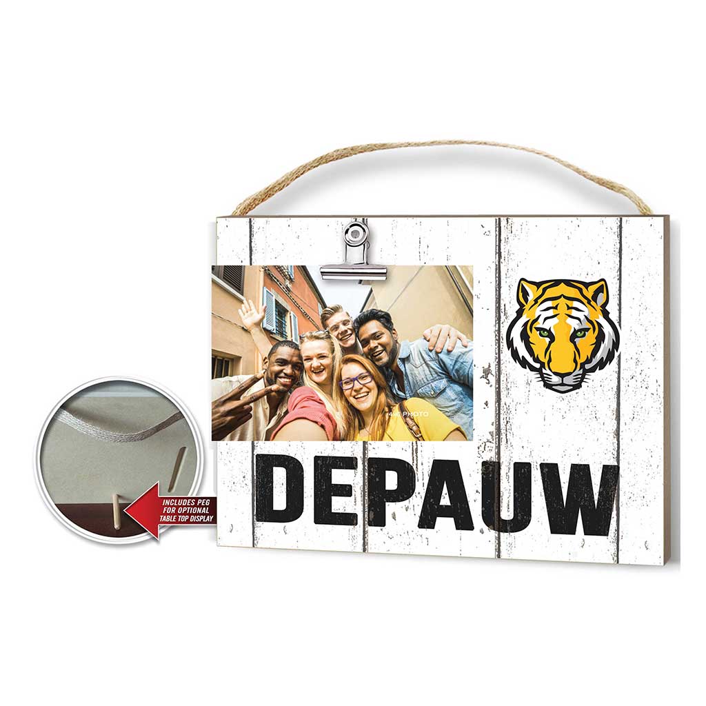 Clip It Weathered Logo Photo Frame Depauw Tigers