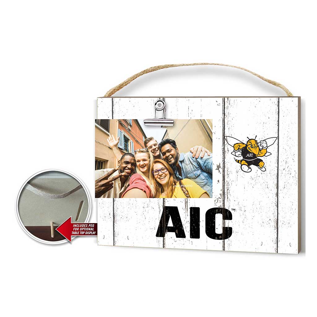 Clip It Weathered Logo Photo Frame American International College Yellow Jackets