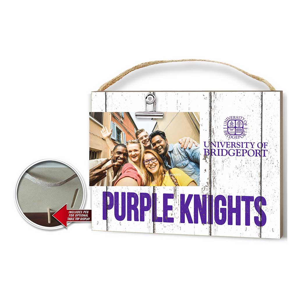 Clip It Weathered Logo Photo Frame University of Bridgeport Purple Knights