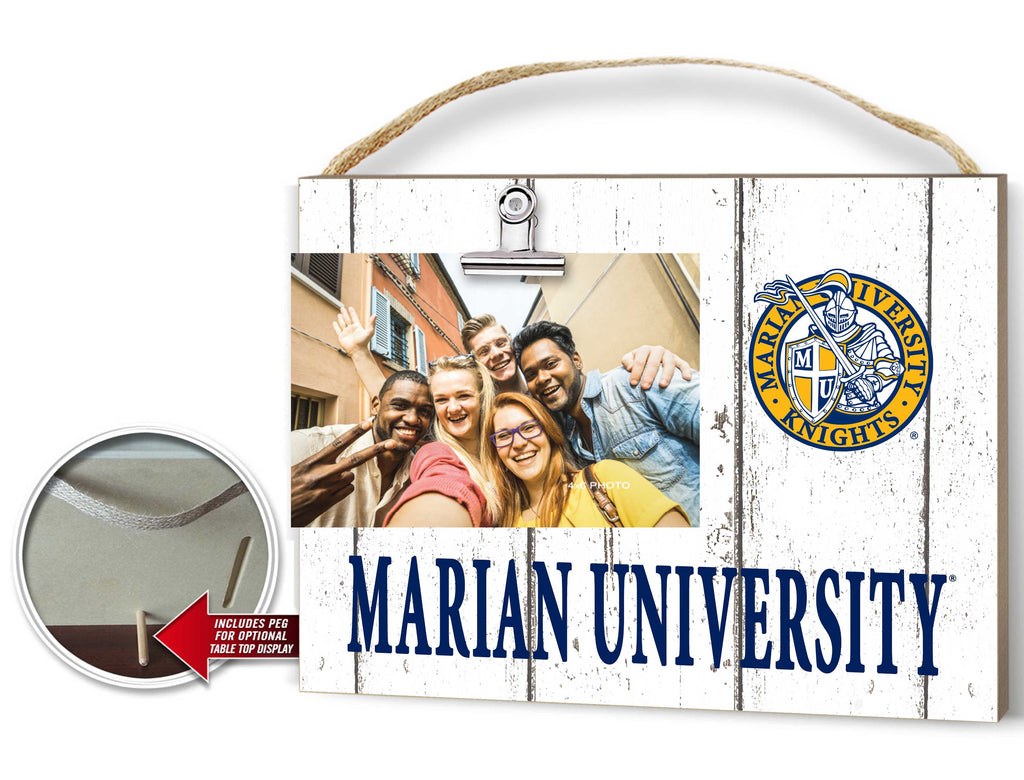 Clip It Weathered Logo Photo Frame Marian University Knights