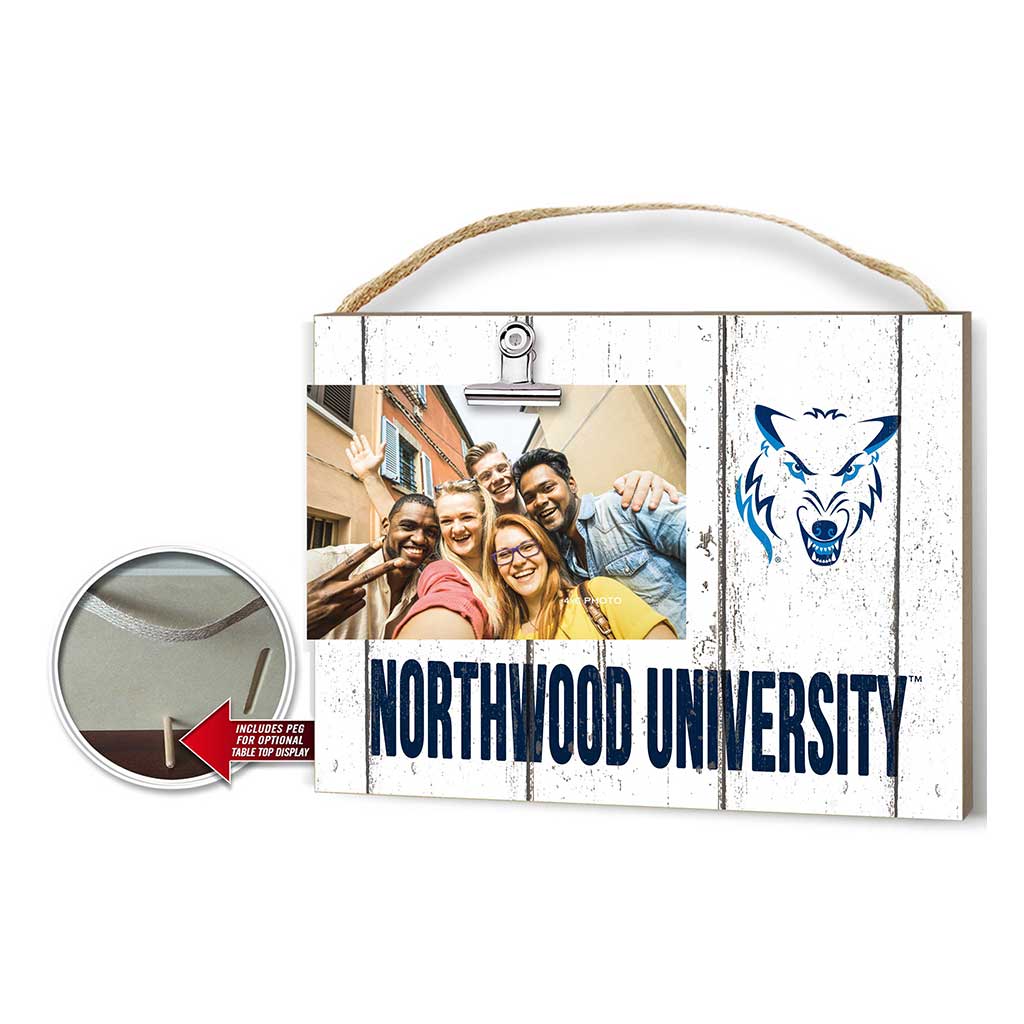 Clip It Weathered Logo Photo Frame Northwood University Wolves