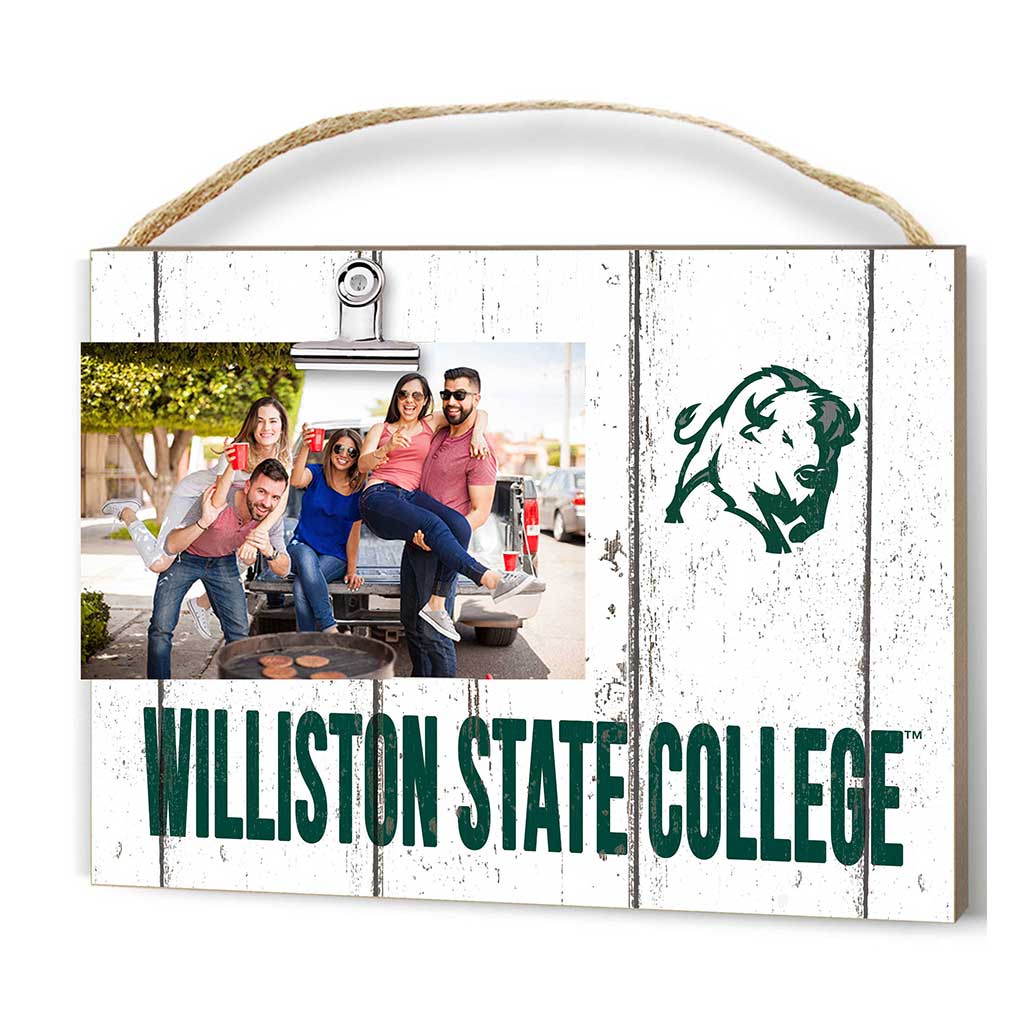Clip It Weathered Logo Photo Frame Williston State College Tetons