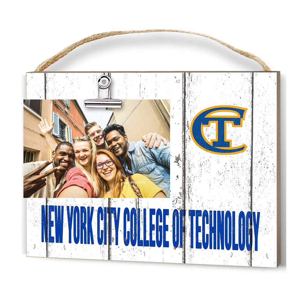 Clip It Weathered Logo Photo Frame New York City College of Technology Yellow Jackets