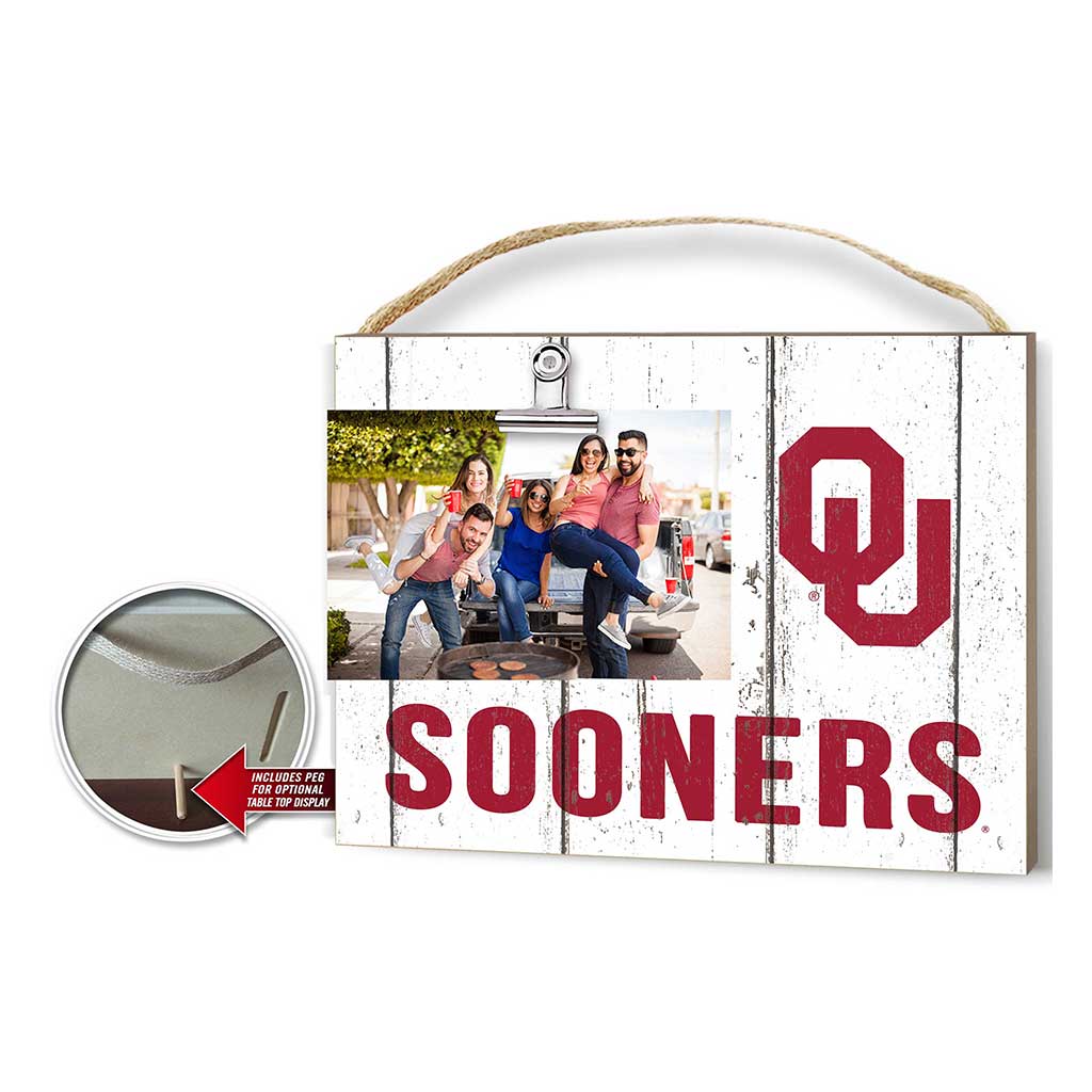 Clip It Weathered Logo Photo Frame Oklahoma Sooners