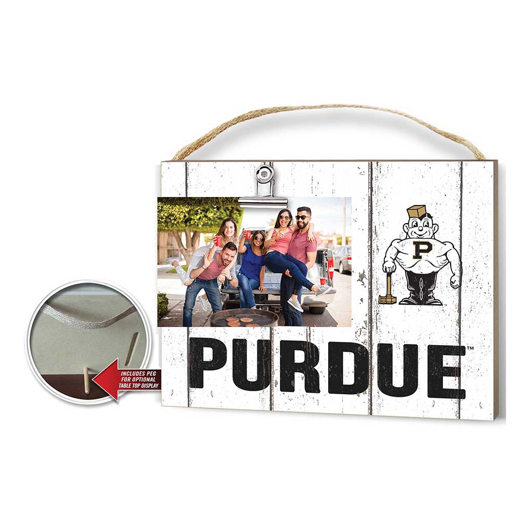 Clip It Weathered Logo Photo Frame Purdue Vault Boilermakers